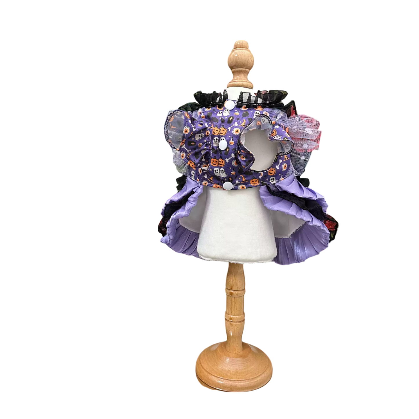 Spooky Elegance Purple Halloween Pet Dress