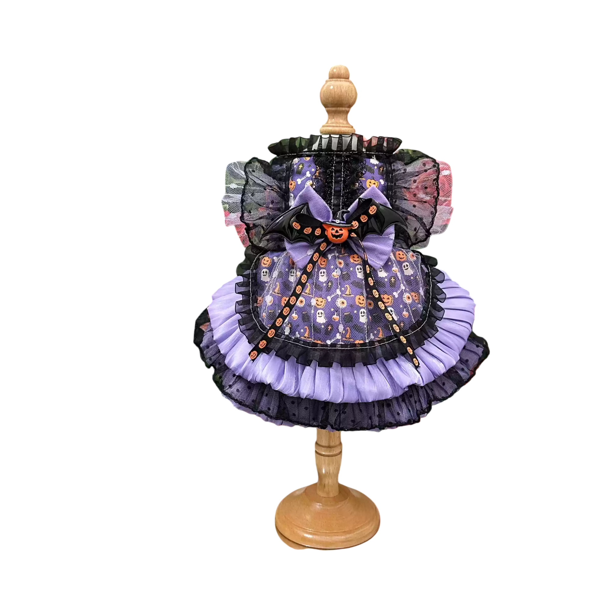 Spooky Elegance Purple Halloween Pet Dress