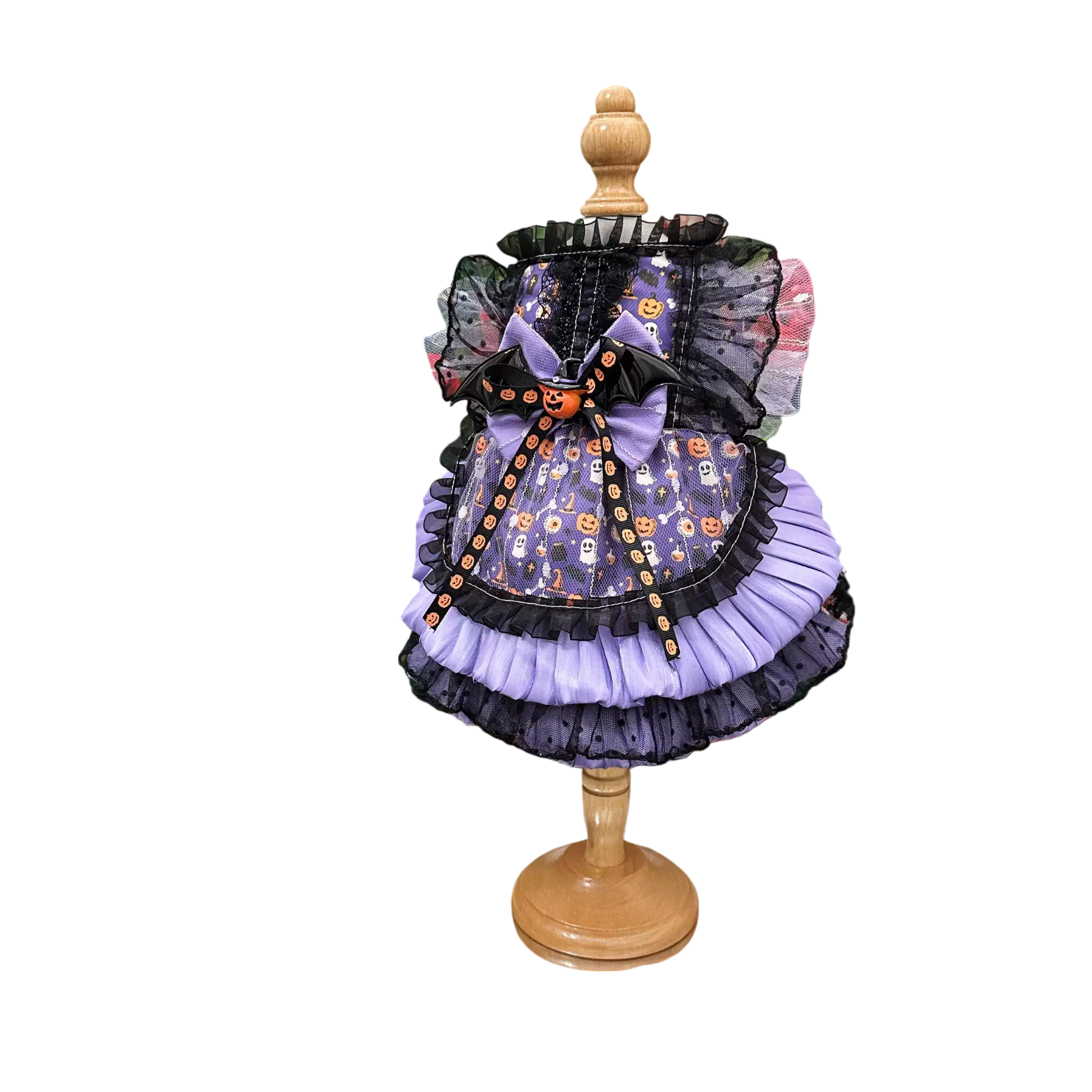 Spooky Elegance Purple Halloween Pet Dress