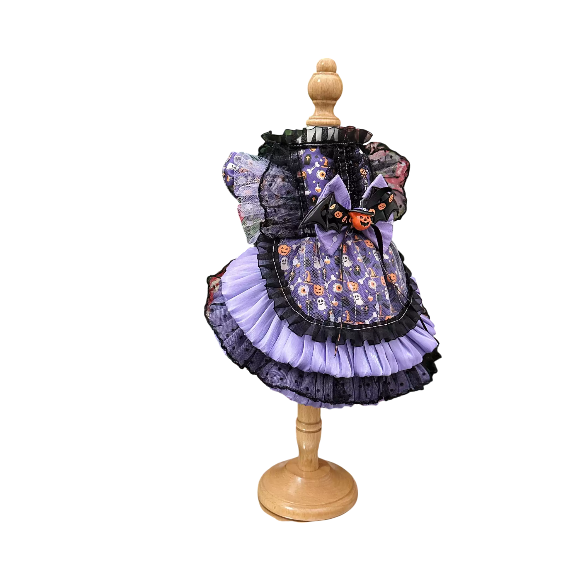 Spooky Elegance Purple Halloween Pet Dress