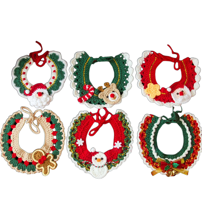 Christmas Crochet Pet Collars