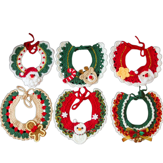 Christmas Crochet Pet Collars