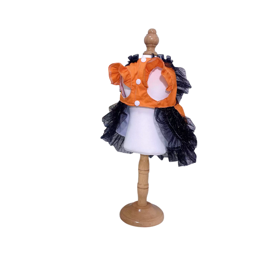 Spooky Chic Pumpkin Halloween Pet Dress